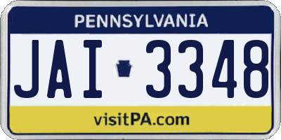 PA license plate JAI3348