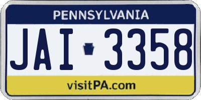 PA license plate JAI3358