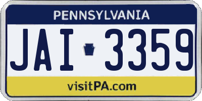 PA license plate JAI3359