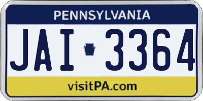PA license plate JAI3364