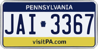 PA license plate JAI3367