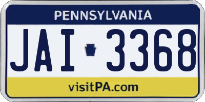 PA license plate JAI3368