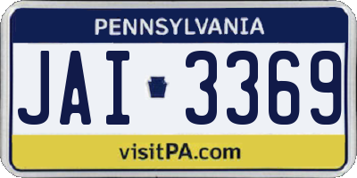 PA license plate JAI3369