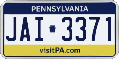 PA license plate JAI3371