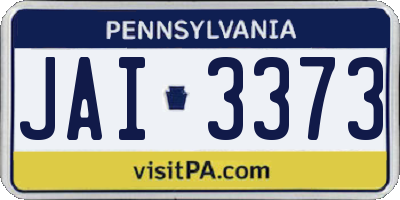 PA license plate JAI3373