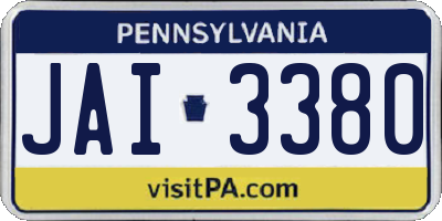 PA license plate JAI3380