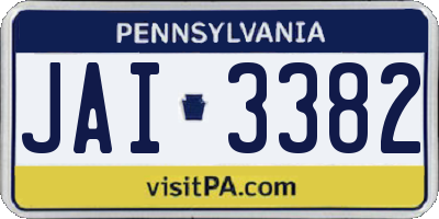 PA license plate JAI3382