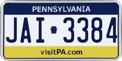 PA license plate JAI3384
