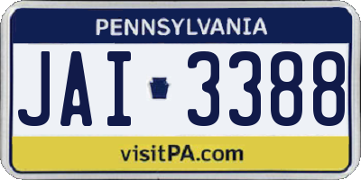 PA license plate JAI3388