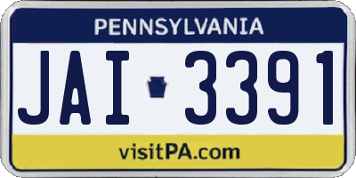 PA license plate JAI3391