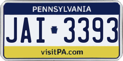 PA license plate JAI3393
