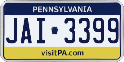 PA license plate JAI3399