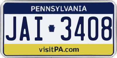 PA license plate JAI3408