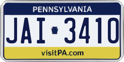PA license plate JAI3410