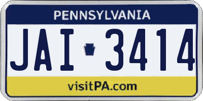 PA license plate JAI3414