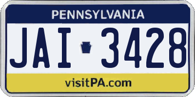 PA license plate JAI3428