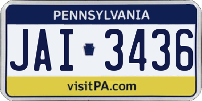 PA license plate JAI3436