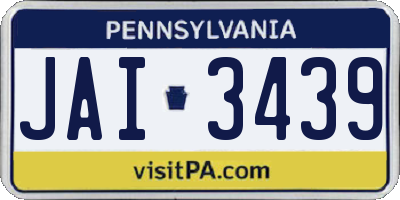 PA license plate JAI3439