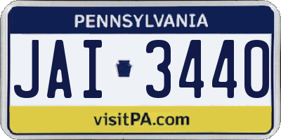 PA license plate JAI3440