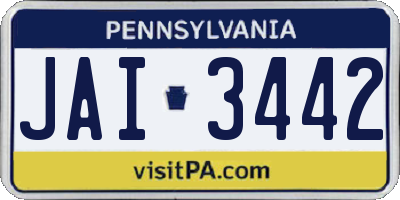 PA license plate JAI3442
