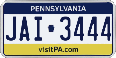 PA license plate JAI3444