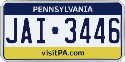 PA license plate JAI3446