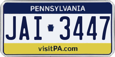 PA license plate JAI3447