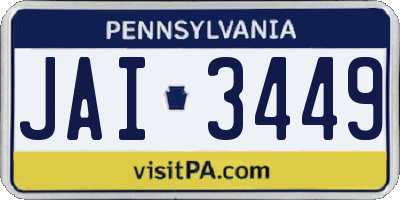 PA license plate JAI3449