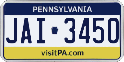 PA license plate JAI3450