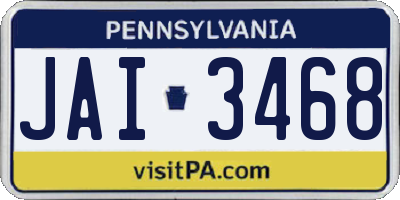 PA license plate JAI3468
