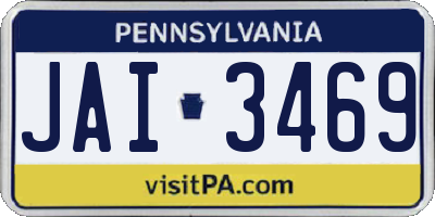 PA license plate JAI3469