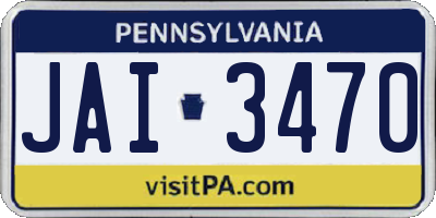 PA license plate JAI3470