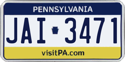 PA license plate JAI3471