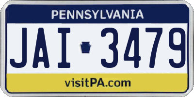 PA license plate JAI3479