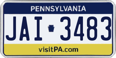 PA license plate JAI3483