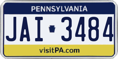 PA license plate JAI3484