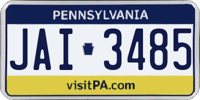 PA license plate JAI3485