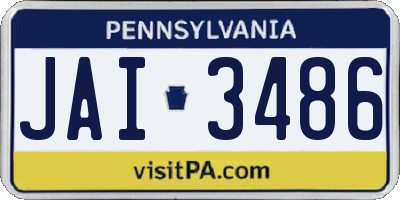 PA license plate JAI3486