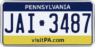 PA license plate JAI3487