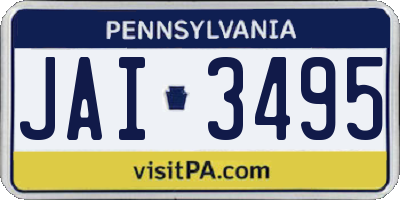 PA license plate JAI3495