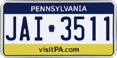 PA license plate JAI3511