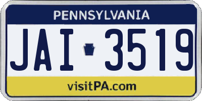 PA license plate JAI3519