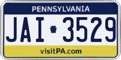 PA license plate JAI3529