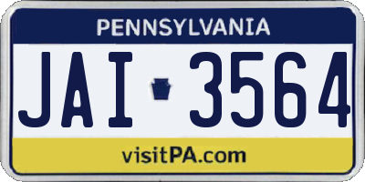 PA license plate JAI3564