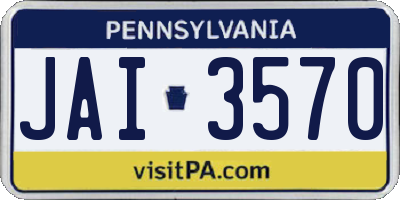 PA license plate JAI3570