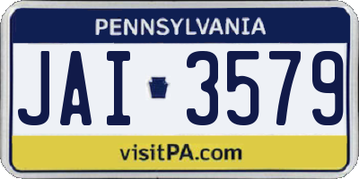 PA license plate JAI3579