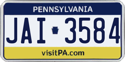 PA license plate JAI3584