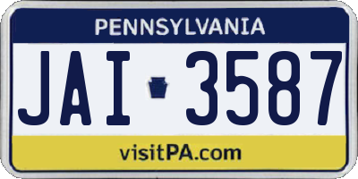 PA license plate JAI3587
