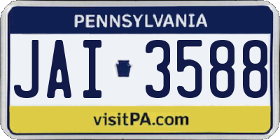 PA license plate JAI3588