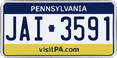 PA license plate JAI3591